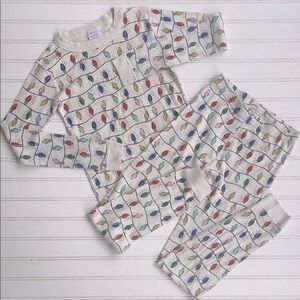 HANNA ANDERSSON VGUC 100% Organic Cotton Multicolor Christmas Light Pajama Set